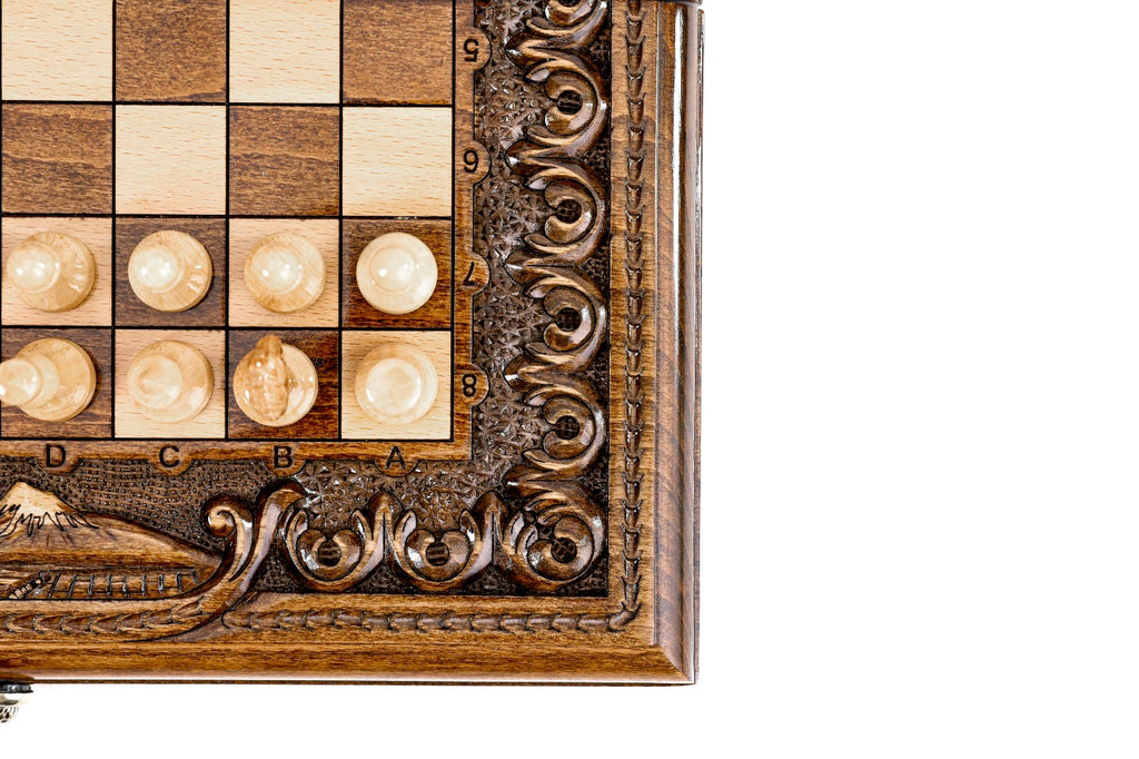 Handmade Wooden Chess and Backgammon Set with Mount Ararat, 30 cm - photo 10