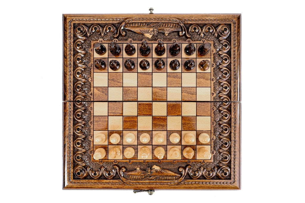 Handmade Wooden Chess and Backgammon Set with Mount Ararat, 30 cm - photo 6