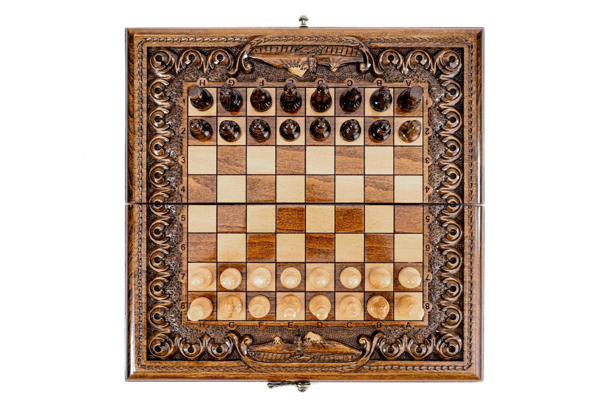 Handmade Wooden Chess and Backgammon Set with Mount Ararat, 30 cm - photo 6