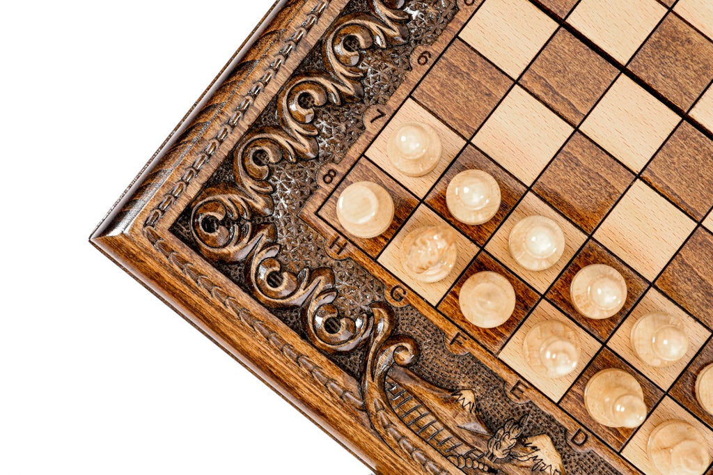 Handmade Wooden Chess and Backgammon Set with Mount Ararat, 30 cm - photo 12