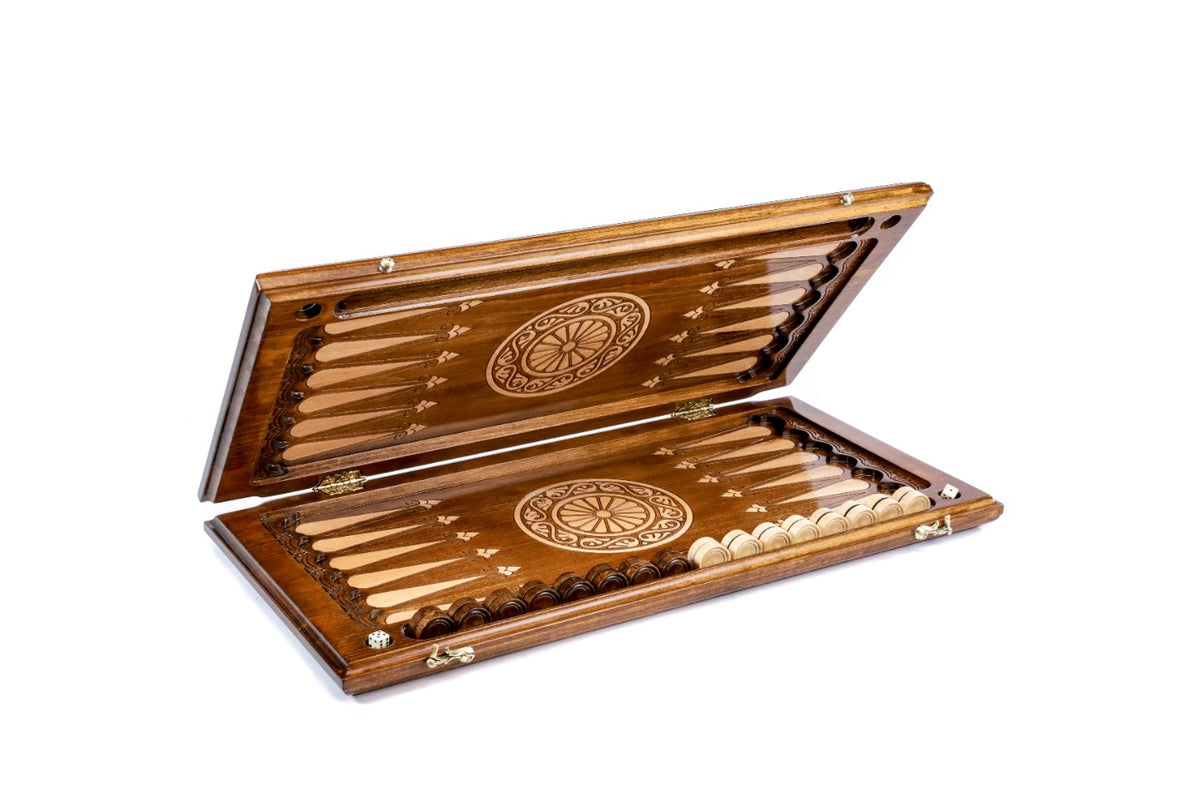 Handmade Wooden Backgammon Set with David of Sassoun, 60 cm - photo 5