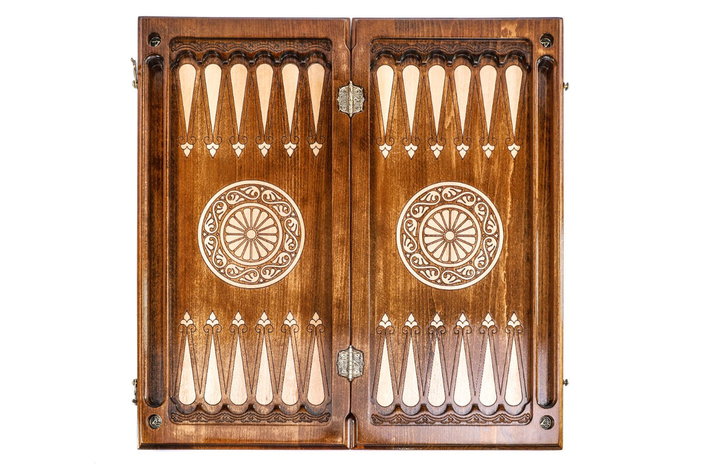 Handmade Wooden Backgammon Set with David of Sassoun, 60 cm - photo 12