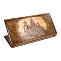 Backgammon Set with Etchmiadzin Cathedral, 60 cm – handmade wooden nardi board by Hrachya Ohanyan