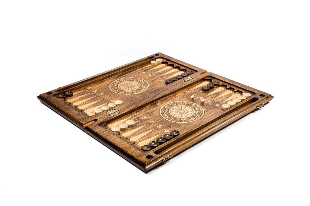Handmade Wooden Backgammon Set with Etchmiadzin Cathedral, 60 cm - photo 3