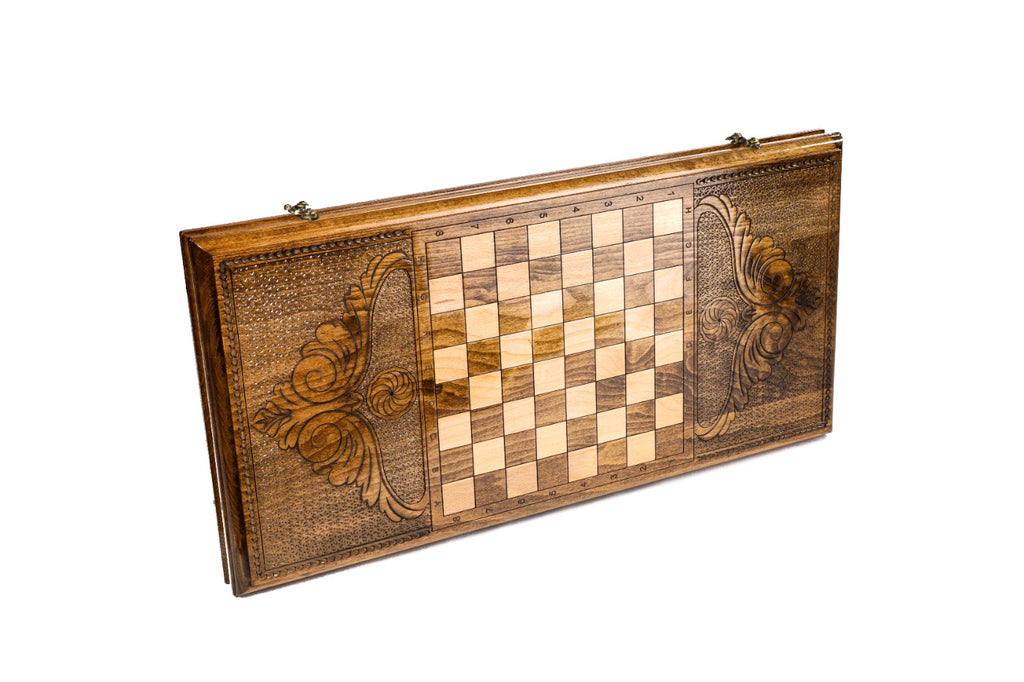 Handmade Wooden Backgammon Set with Etchmiadzin Cathedral, 60 cm - photo 4