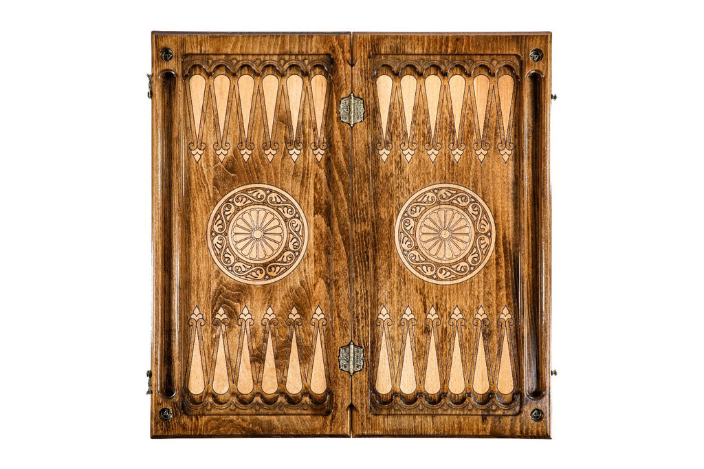 Handmade Wooden Backgammon Set with Etchmiadzin Cathedral, 60 cm - photo 12
