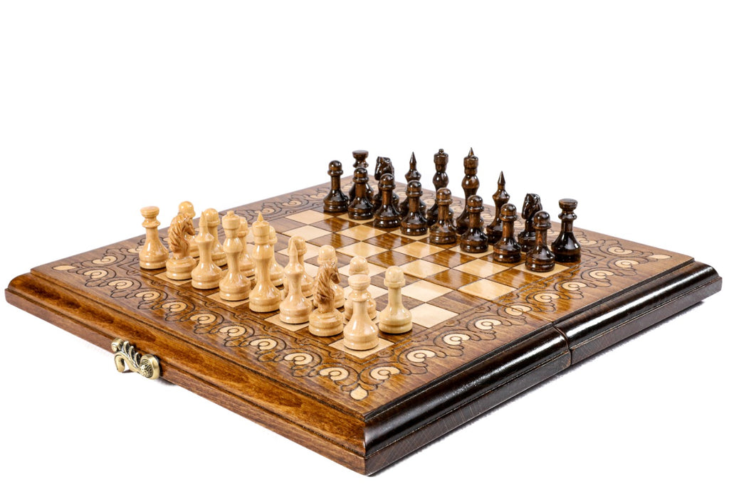 Handmade Wooden Chess Set, Classic Board, 30 cm - photo 2