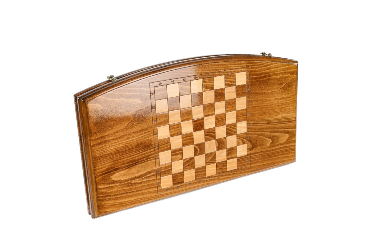 Handmade Wooden Backgammon Set with Arch-Style Outline, 60 cm - photo 4