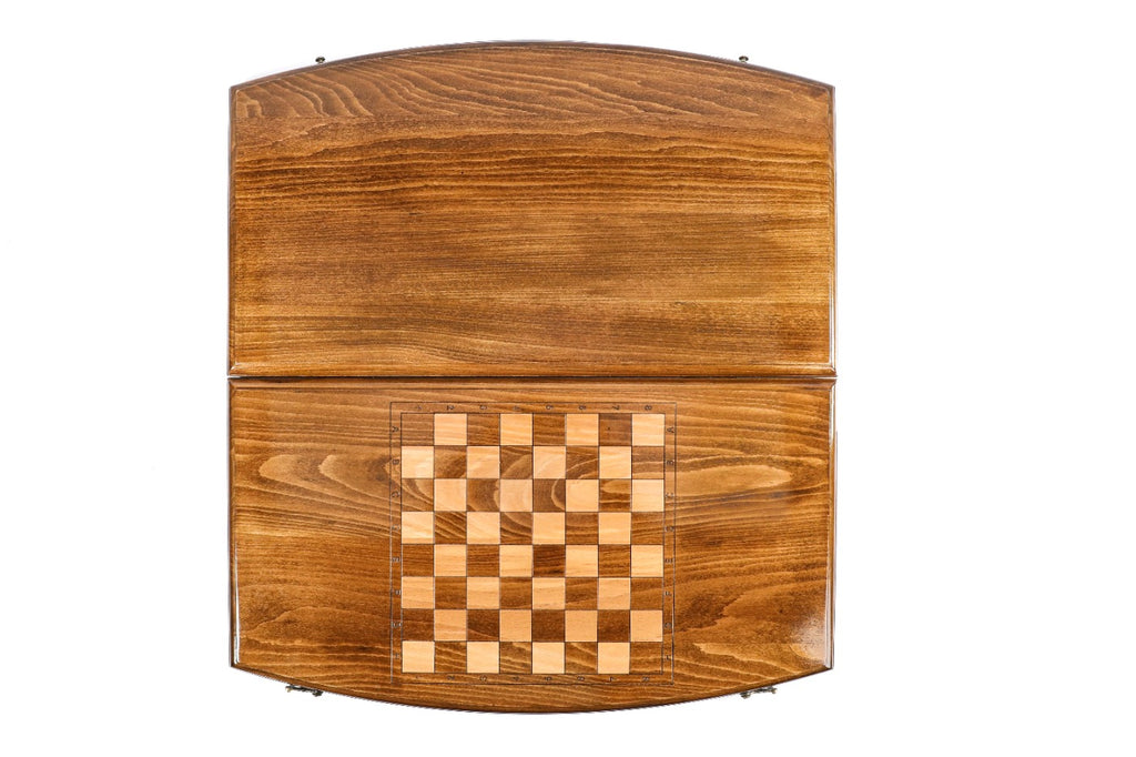 Handmade Wooden Backgammon Set with Arch-Style Outline, 60 cm - photo 11