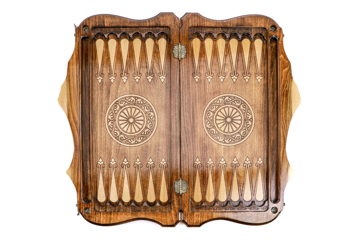 Handmade Wooden Backgammon Set with Khor Virap Monastery, Hayastan and Ararat Outline, 60 cm - photo 12
