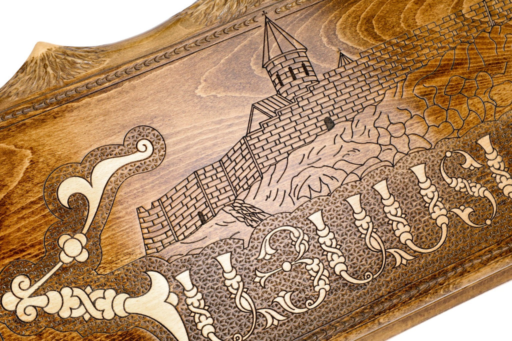 Handmade Wooden Backgammon Set with Khor Virap Monastery, Hayastan and Ararat Outline, 60 cm - photo 2