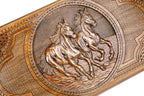 Handmade Wooden Backgammon Set with Horses, 60 cm - photo 2
