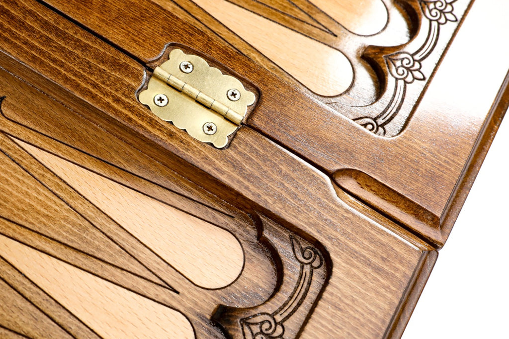 Handmade Wooden Backgammon Set with Wolf, 60 cm - photo 7