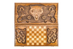 Handmade Wooden Backgammon Set with Wolf, 60 cm - photo 11