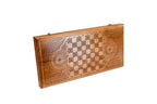 Handmade Walnut Backgammon Set with Georgian Coat of Arms, 60 cm - photo 4