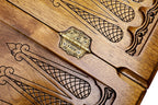 Handmade Walnut Backgammon Set with Georgian Coat of Arms, 60 cm - photo 9