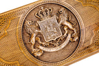 Handmade Walnut Backgammon Set with Georgian Coat of Arms, 60 cm - photo 2
