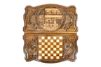 Handmade Wooden Backgammon Set with Contour Outline, 60 cm - photo 11