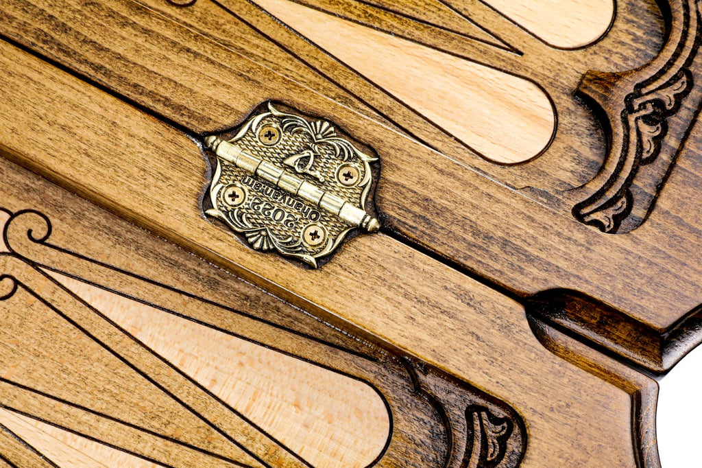 Handmade Wooden Backgammon Set with Contour Outline, 60 cm - photo 8