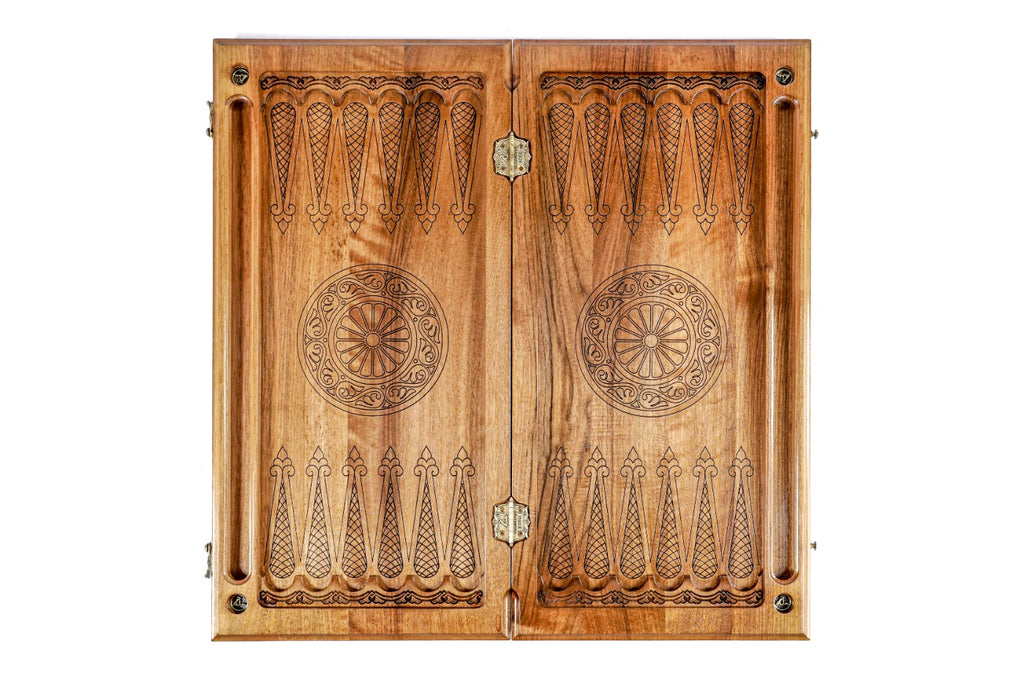 Handmade Walnut Backgammon Set, Classic Board, 60 cm - photo 12
