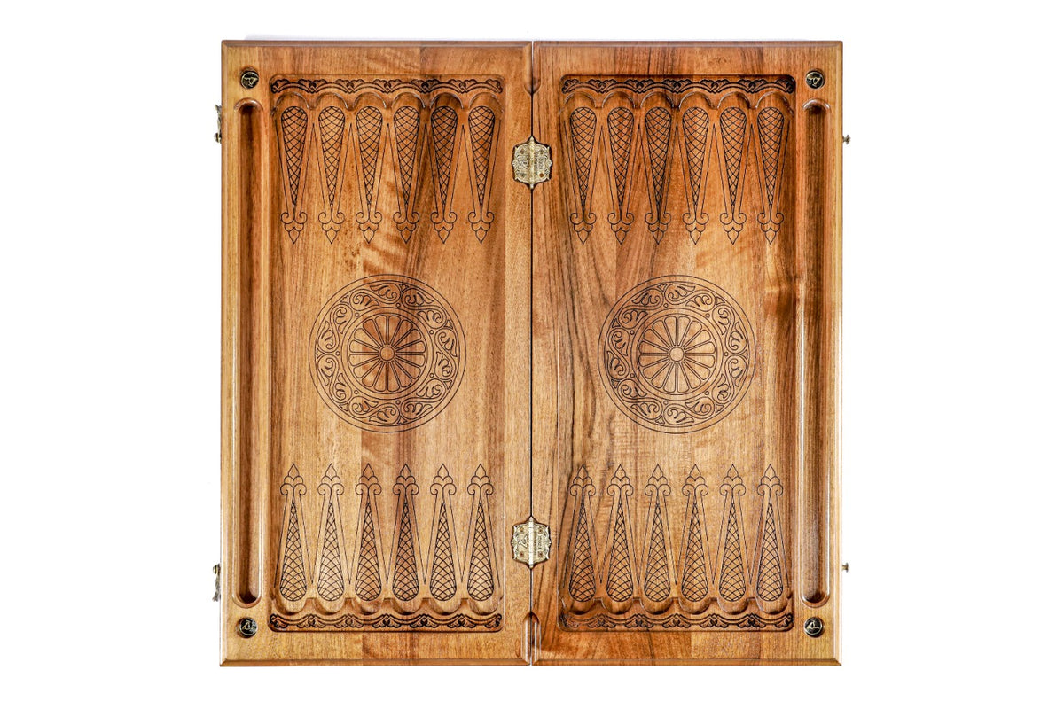 Handmade Walnut Backgammon Set, Classic Board, 60 cm - photo 12