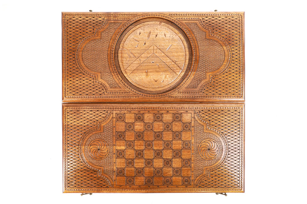 Handmade Walnut Backgammon Set, Classic Board, 60 cm - photo 11