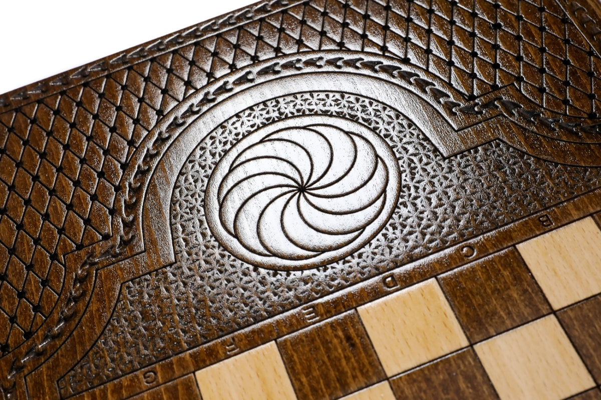 Handmade Wooden Backgammon Set, Classic Board, 60 cm - photo 10