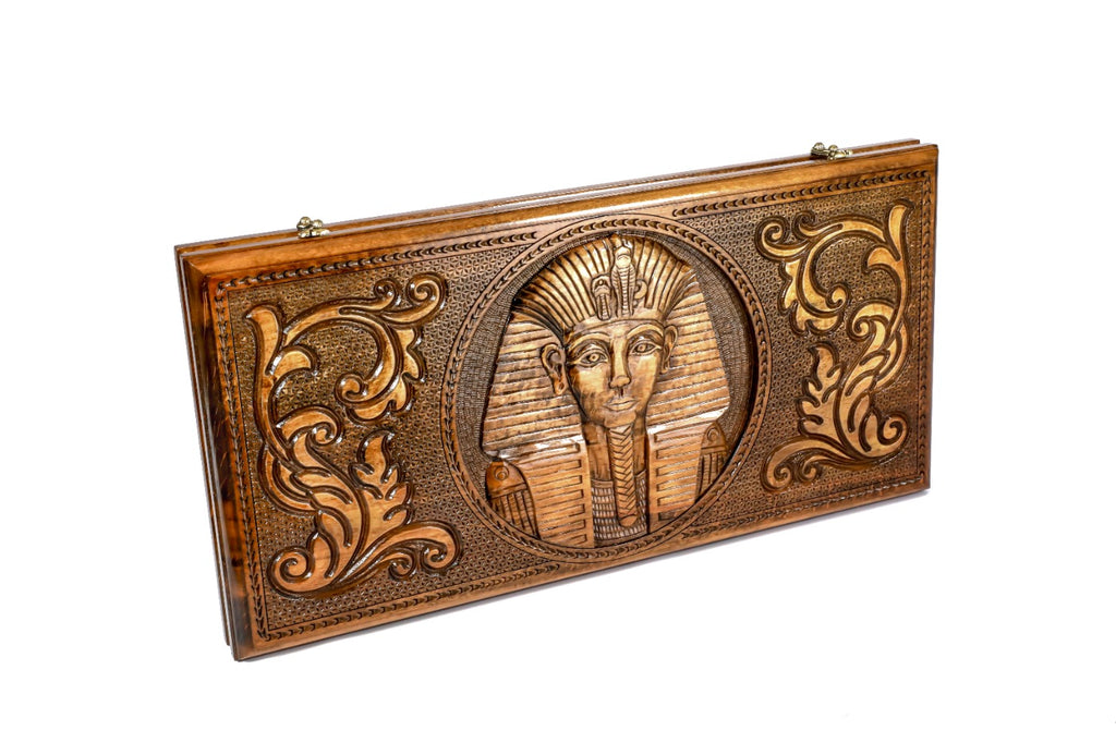 Handmade Wooden Backgammon Set with Tutankhamun, 60 cm - photo 6