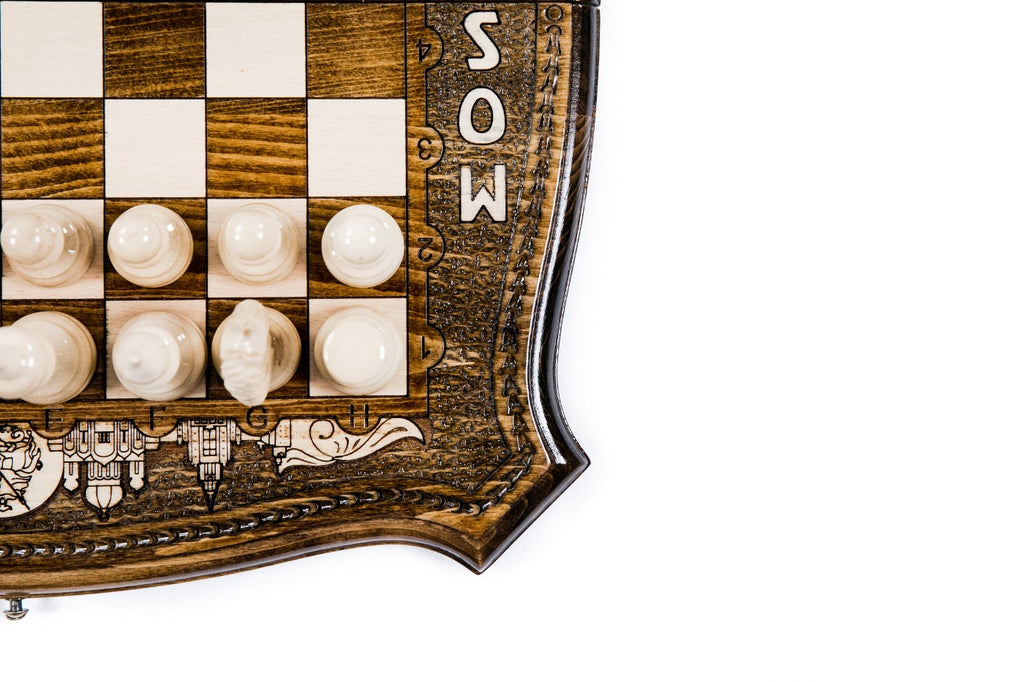 Handmade Wooden Chess and Backgammon Set with Moscow Edition, 40 cm - photo 9