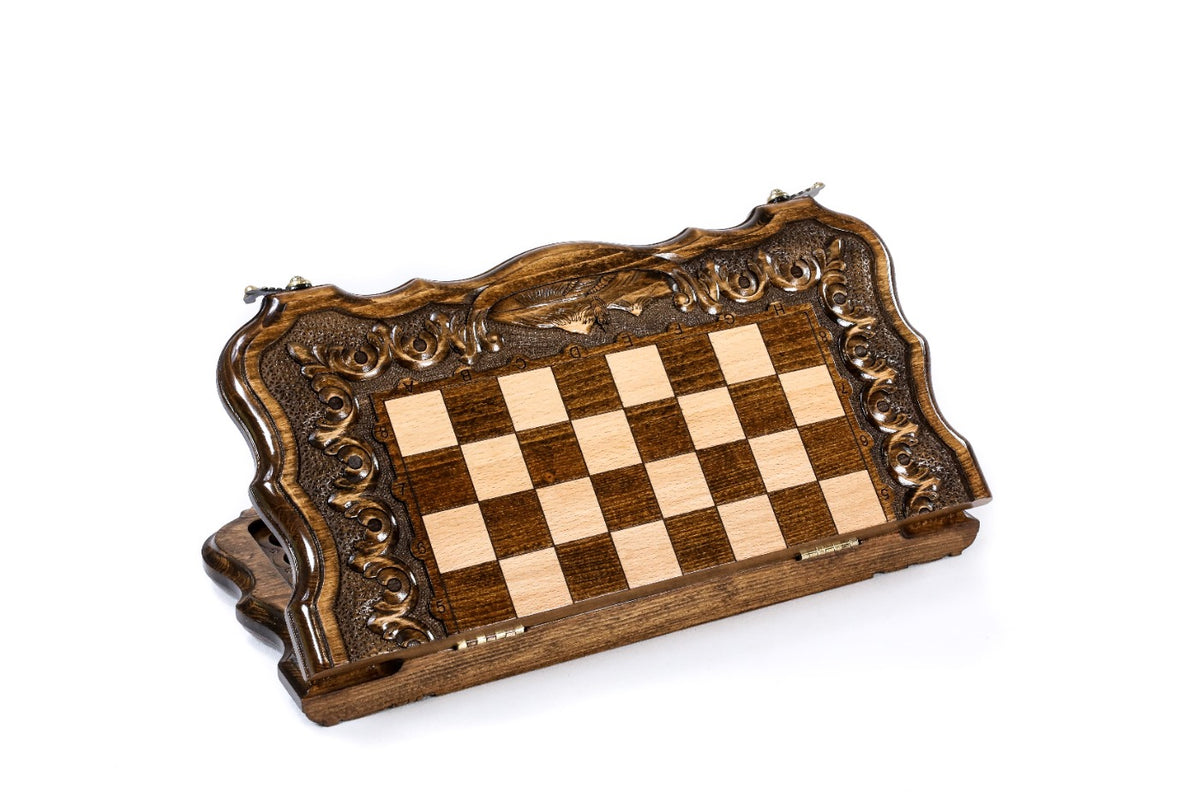 Handmade Wooden Chess and Backgammon Set with Mount Ararat, 40 cm - photo 4