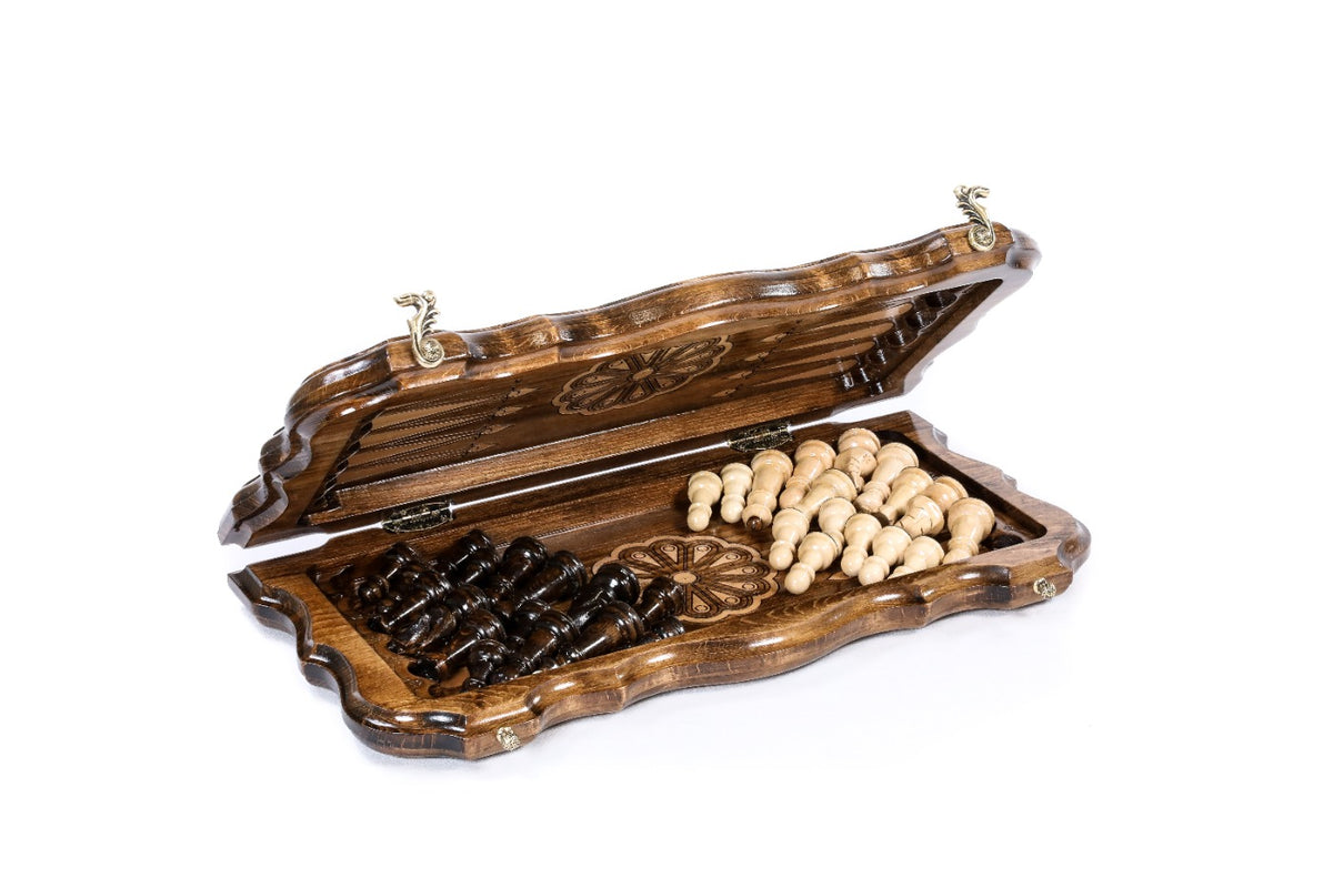 Handmade Wooden Chess and Backgammon Set with Mount Ararat, 40 cm - photo 5