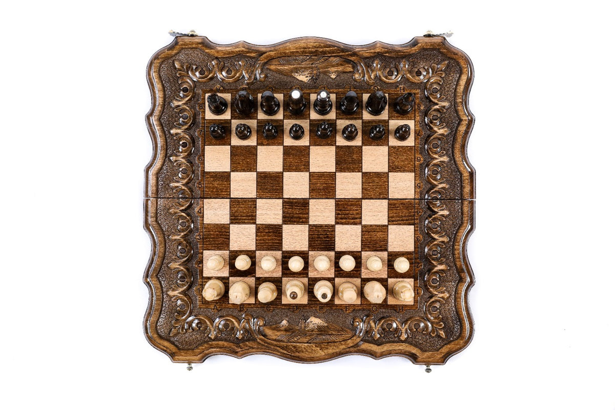Handmade Wooden Chess and Backgammon Set with Mount Ararat, 40 cm - photo 12