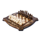 Handmade Wooden Chess and Backgammon Set with Dubai Edition, 40 cm