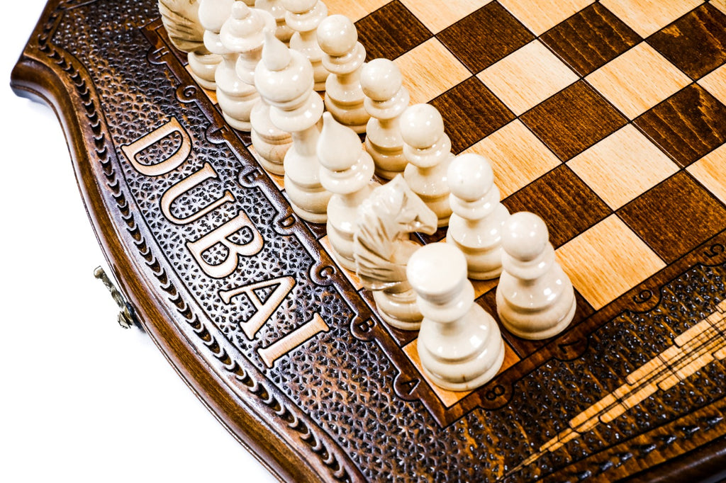 Handmade Wooden Chess and Backgammon Set with Dubai Edition, 40 cm - photo 9