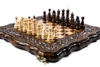 Handmade Wooden Chess and Backgammon Set with Contour Outline, 30 cm - photo 2