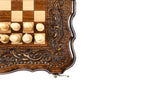Handmade Wooden Chess and Backgammon Set with Contour Outline, 30 cm - photo 8