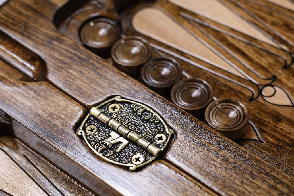 Handmade Wooden Chess and Backgammon Set with Contour Outline, 30 cm - photo 9