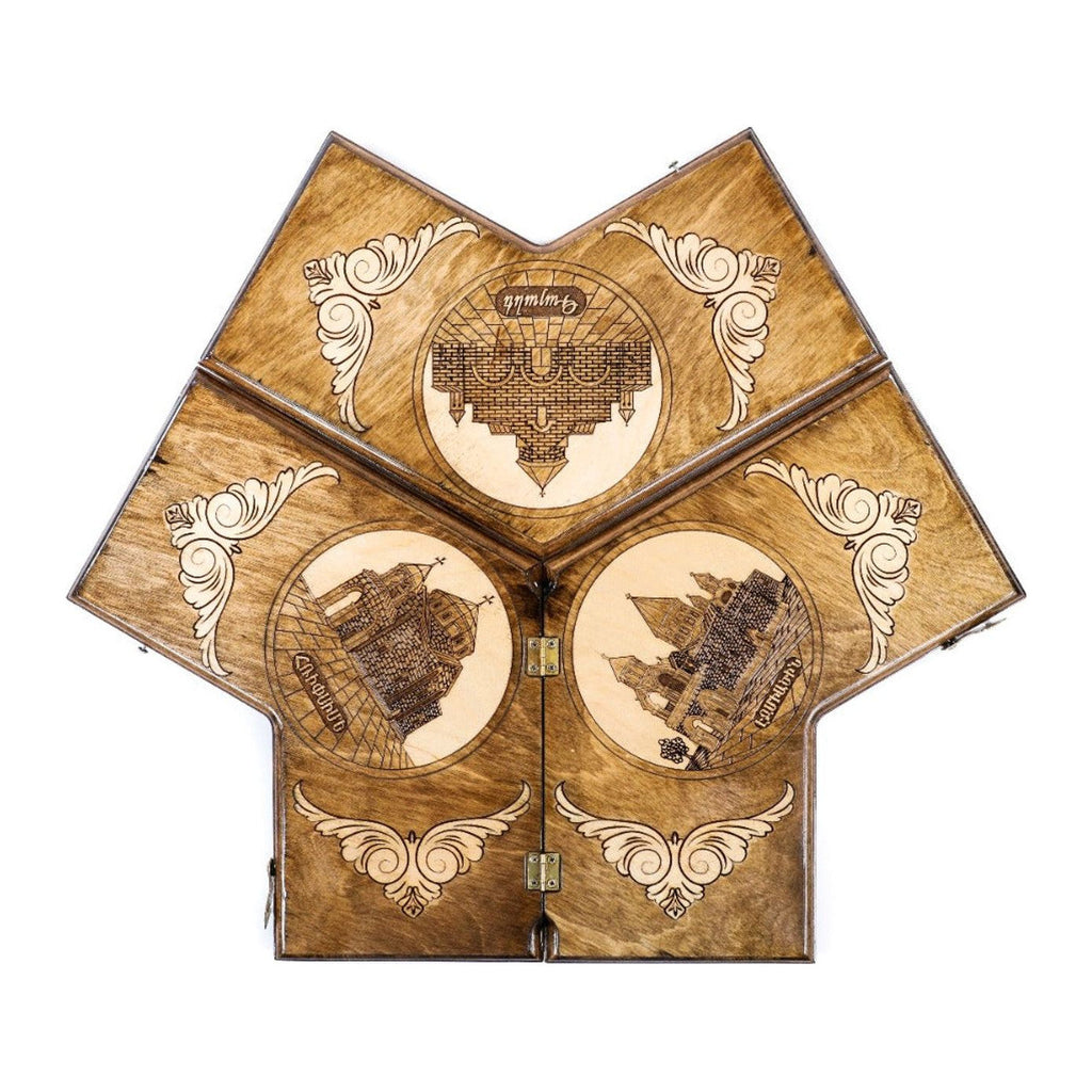Backgammon Set for Three Players, 30 cm – handmade wooden nardi board by Hrachya Ohanyan