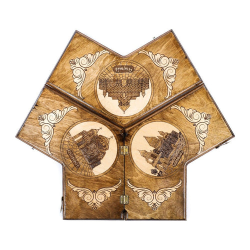 Backgammon Set for Three Players, 30 cm – handmade wooden nardi board by Hrachya Ohanyan