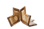 Handmade Wooden Backgammon Set for Three Players, 30 cm - photo 3