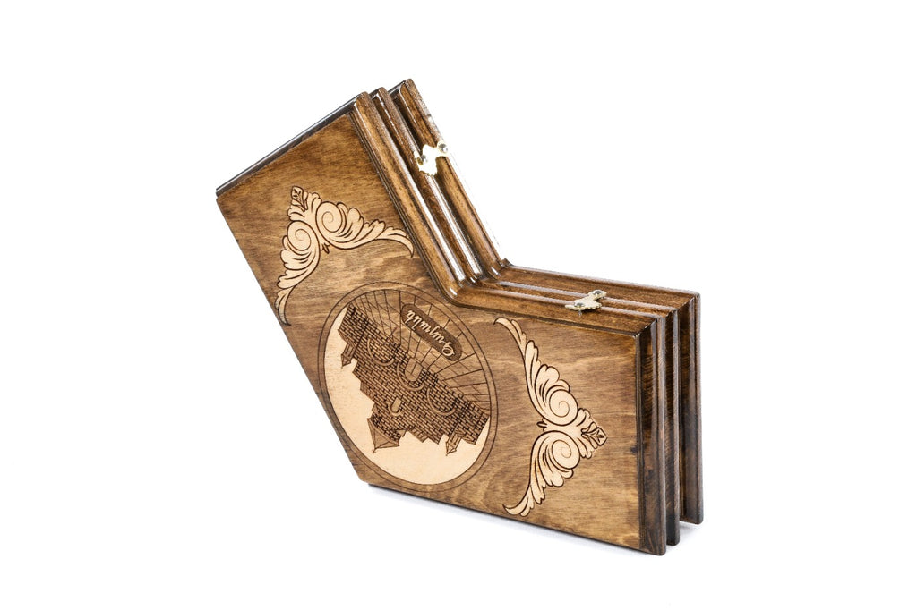 Handmade Wooden Backgammon Set for Three Players, 30 cm - photo 8