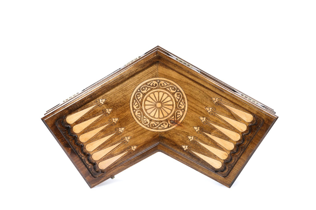 Handmade Wooden Backgammon Set for Three Players, 50 cm - photo 7