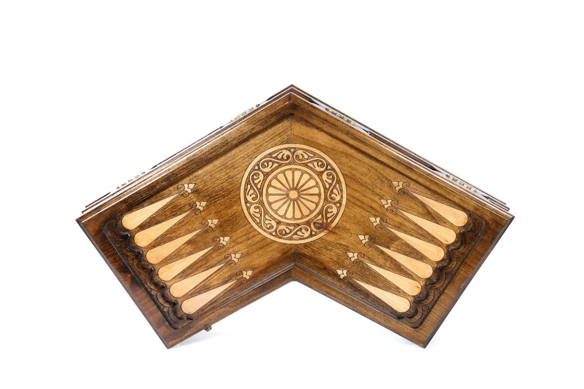 Handmade Wooden Backgammon Set for Three Players, 50 cm - photo 7