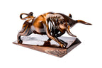 Hand-Carved Wooden Bull Sculpture - photo 2