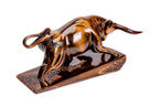 Hand-Carved Wooden Bull Sculpture - photo 4
