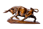 Hand-Carved Wooden Bull Sculpture - photo 7