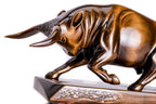 Hand-Carved Wooden Bull Sculpture - photo 3