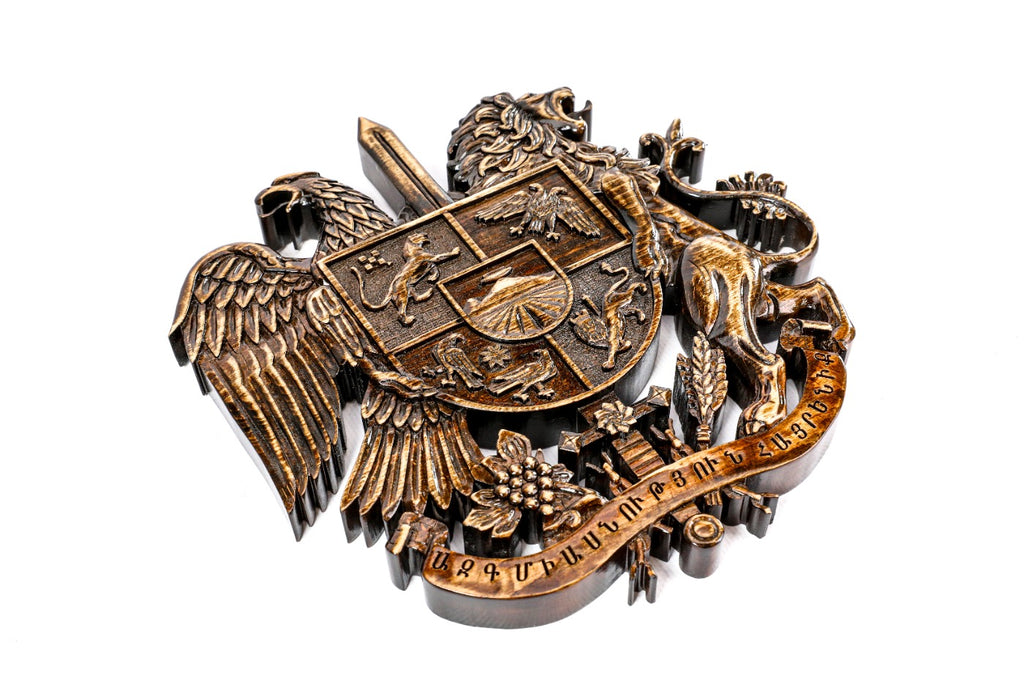 Handmade Wooden Armenian Coat of Arms Wall Emblem, 30 cm - photo 3
