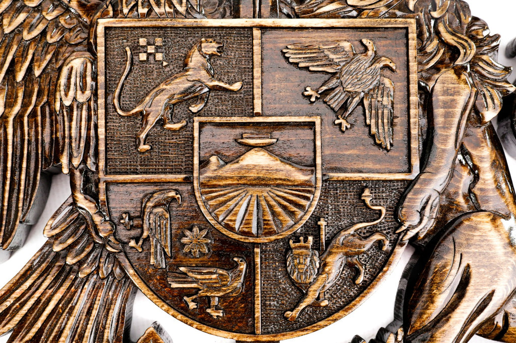 Handmade Wooden Armenian Coat of Arms Wall Emblem, 30 cm - photo 8