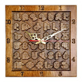 Handmade Wooden Wall Clock with Armenian Alphabet, 35 cm